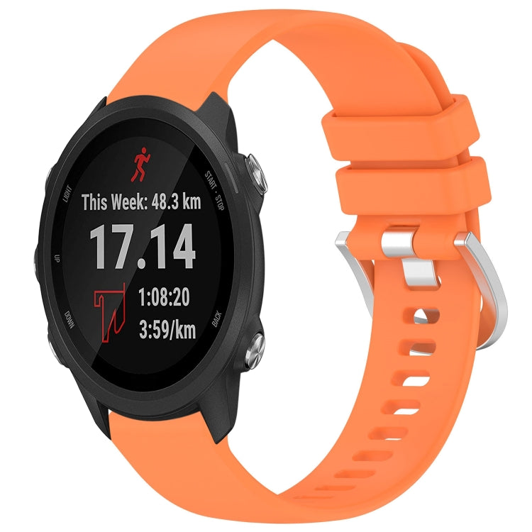 For Garmin Forerunner245 / 245 Music Liquid Glossy Silver Buckle Silicone Watch Band(Orange) - free shipping - PMC TechLife - Order now!