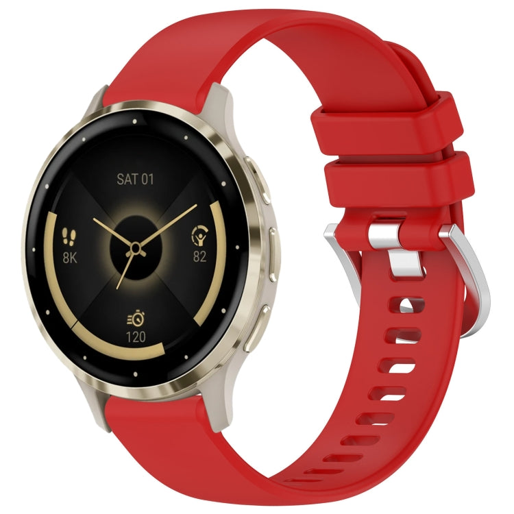 For Garmin Venu 3S Liquid Glossy Silver Buckle Silicone Watch Band(Red) - free shipping - PMC TechLife - Order now!
