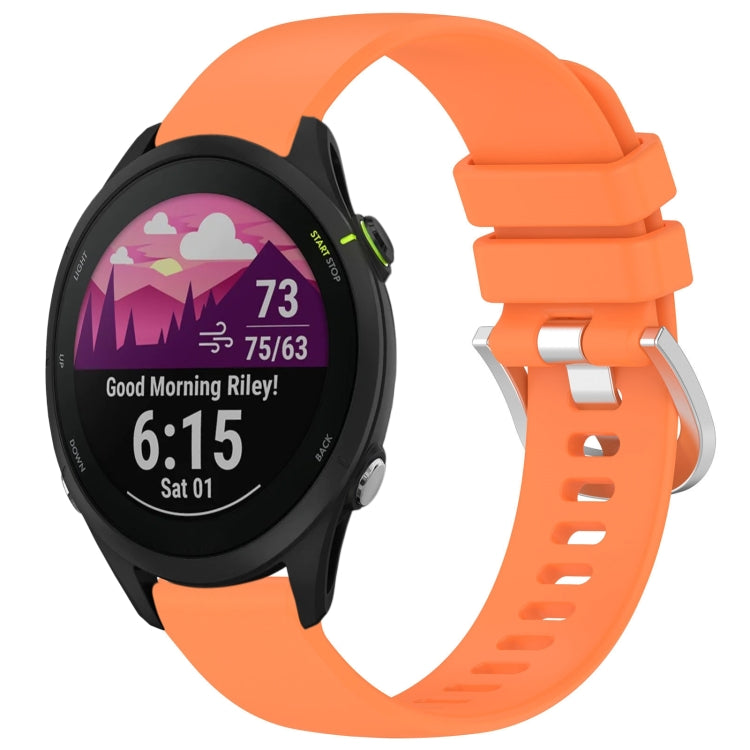 For Garmin Forerunner 255S Music / 255S Liquid Glossy Silver Buckle Silicone Watch Band(Orange) - free shipping - PMC TechLife - Order now!