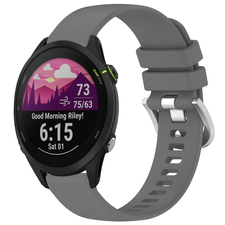 For Garmin Forerunner 255S Music / 255S Liquid Glossy Silver Buckle Silicone Watch Band(Gray) - free shipping - PMC TechLife - Order now!