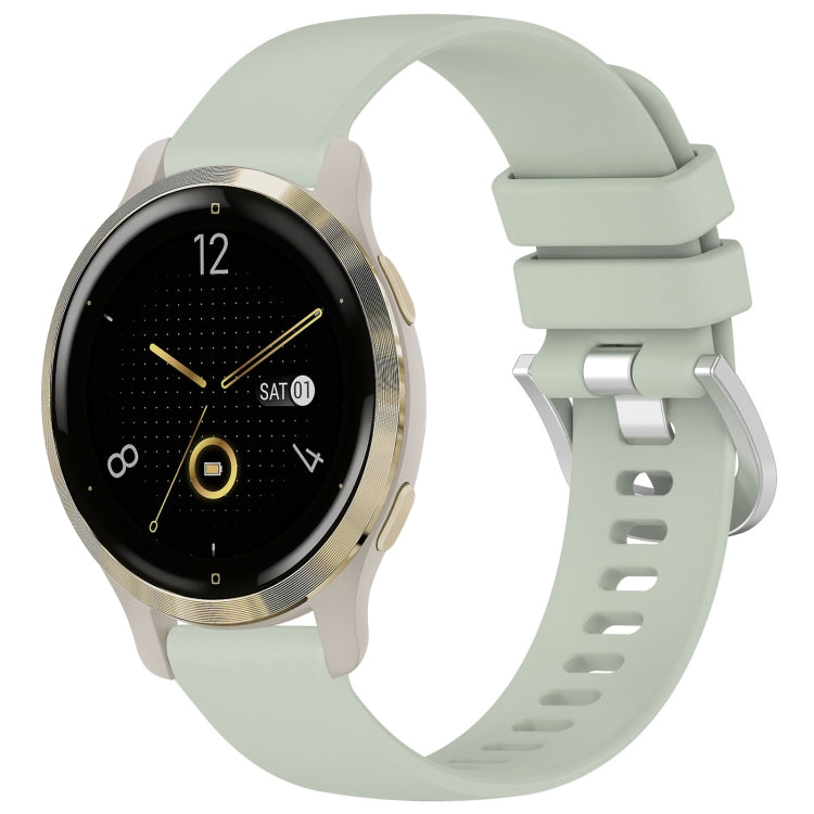 For Garmin Venu 2S Liquid Glossy Silver Buckle Silicone Watch Band(Green) - free shipping - PMC TechLife - Order now!