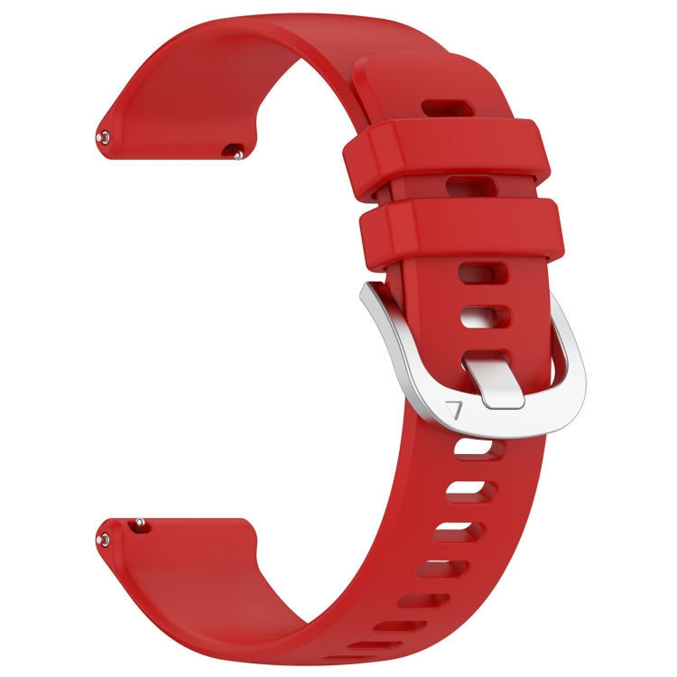 For Garmin Vivoactive 4S Liquid Glossy Silver Buckle Silicone Watch Band(Red) - free shipping - PMC TechLife - Order now!