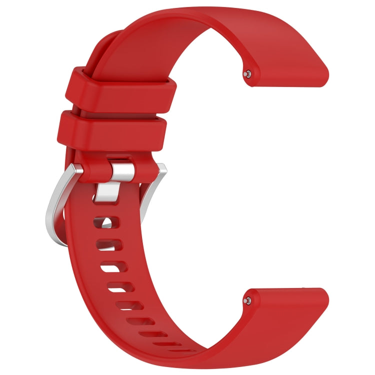 For Garmin Vivoactive 4S Liquid Glossy Silver Buckle Silicone Watch Band(Red) - free shipping - PMC TechLife - Order now!