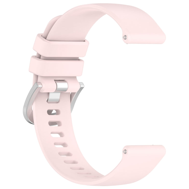 For Garmin Vivoactive 4S Liquid Glossy Silver Buckle Silicone Watch Band(Pink) - free shipping - PMC TechLife - Order now!