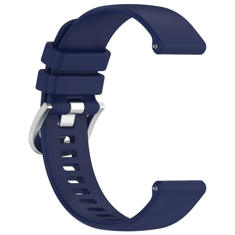 For Garmin Vivoactive 4S Liquid Glossy Silver Buckle Silicone Watch Band(Dark Blue) - free shipping - PMC TechLife - Order now!