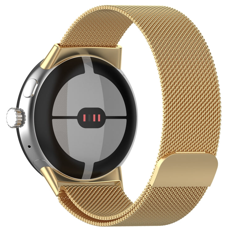 For Google Pixel Watch 2 Milan Magnetic Steel Mesh Watch Band(Gold) - Watch Cases by PMC TechLife | Online Shopping South Africa | PMC TechLife | Buy Now Pay Later Mobicred