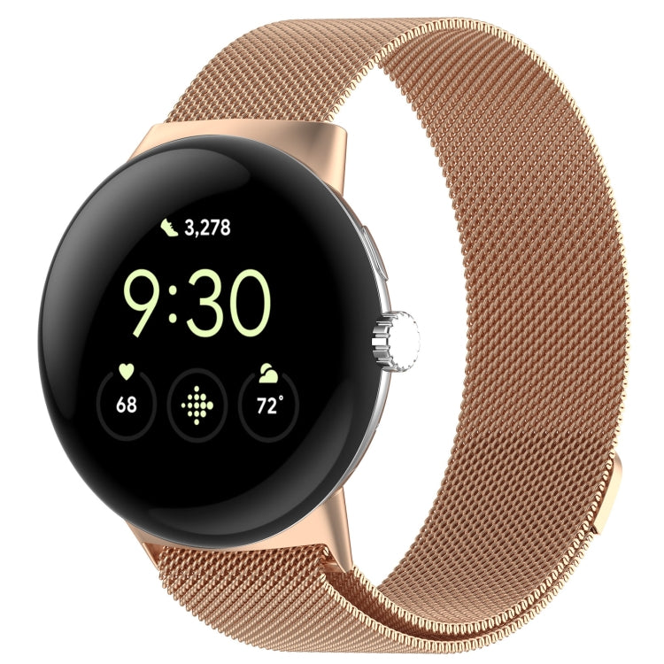 For Google Pixel Watch 2 Milan Magnetic Steel Mesh Watch Band(Rose Gold) - Watch Cases by PMC TechLife | Online Shopping South Africa | PMC TechLife | Buy Now Pay Later Mobicred