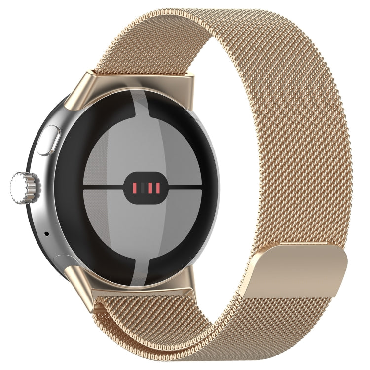 For Google Pixel Watch 2 Milan Magnetic Steel Mesh Watch Band(Champagne) - Watch Cases by PMC TechLife | Online Shopping South Africa | PMC TechLife | Buy Now Pay Later Mobicred