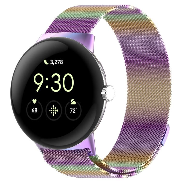 For Google Pixel Watch 2 Milan Magnetic Steel Mesh Watch Band(Colorful) - Watch Cases by PMC TechLife | Online Shopping South Africa | PMC TechLife | Buy Now Pay Later Mobicred