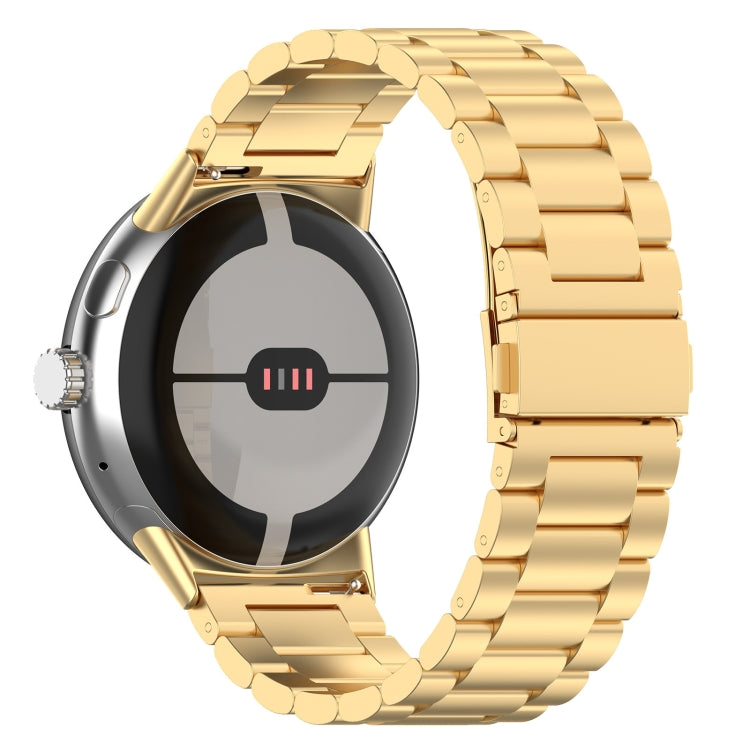 For Google Pixel Watch 2 Three Bead Stainless Steel Metal Watch Band(Gold) - free shipping - PMC TechLife - Order now!
