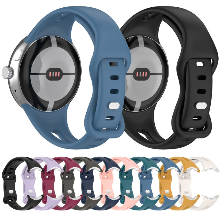 For Google Pixel Watch 2 Small Waist Butterfly Buckle Silicone Watch Band(Pink) - Watch Bands by PMC TechLife | Online Shopping South Africa | PMC TechLife