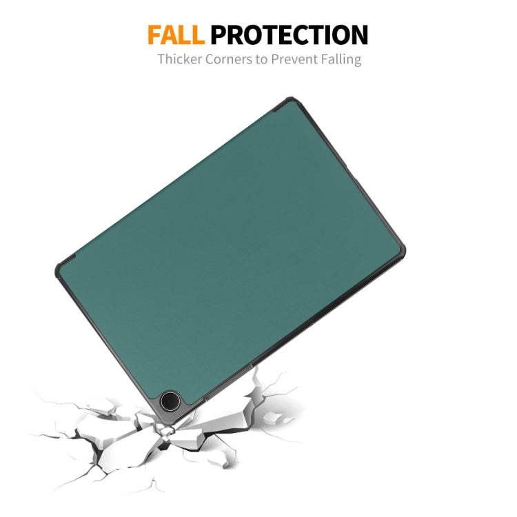 For Samsung Galaxy Tab A9+ 11.0 ENKAY Tri-fold Custer Texture Leather Smart Tablet Case(Black) - free shipping - PMc TechLife - Order now!