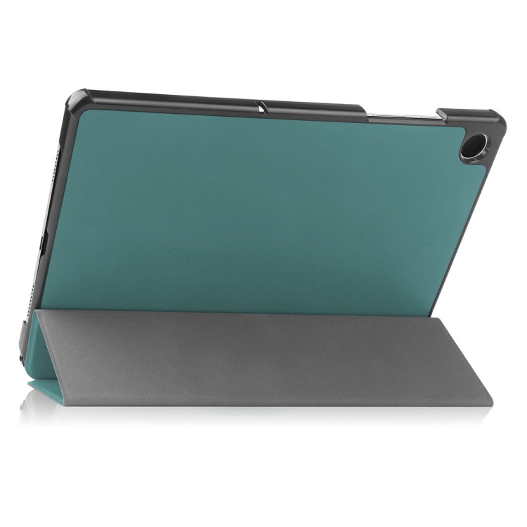 For Samsung Galaxy Tab A9+ 11.0 ENKAY Tri-fold Custer Texture Leather Smart Tablet Case(Dark Green) - free shipping - PMc TechLife - Order now!