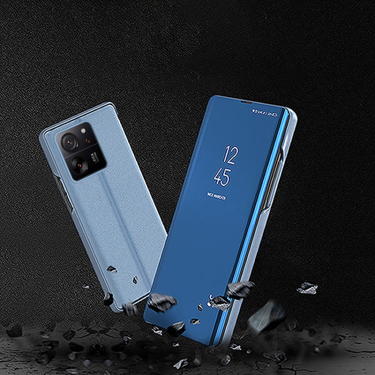 For Xiaomi Redmi Note 13 Pro+ Plated Mirror Horizontal Flip Leather Phone Case with Holder(Blue) - free shipping - PMC TechLife - Order now!