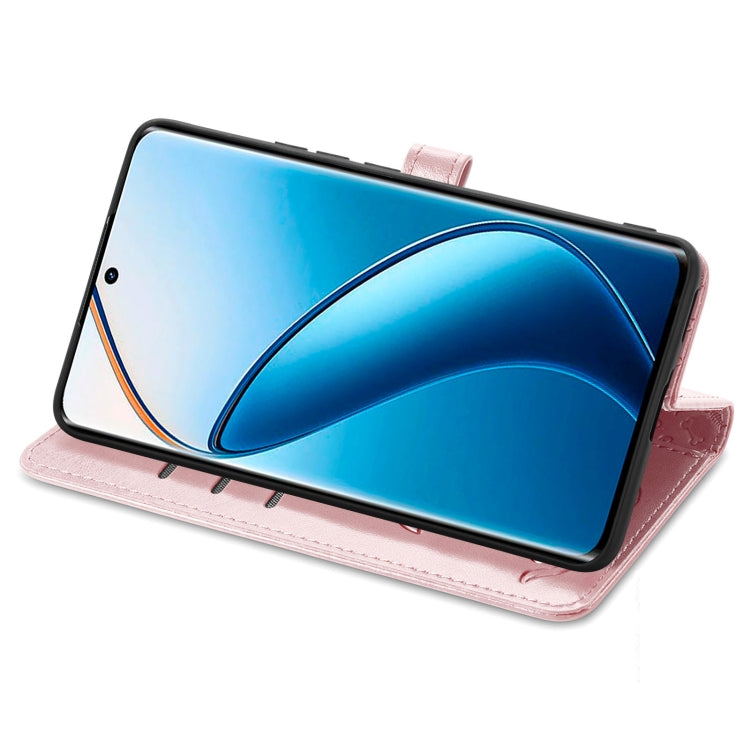 For Realme 12 Pro Cat and Dog Embossed Leather Phone Case(Rose Gold) - Realme Cases by PMC TechLife | Online Shopping South Africa | PMC TechLife | Buy Now Pay Later Mobicred