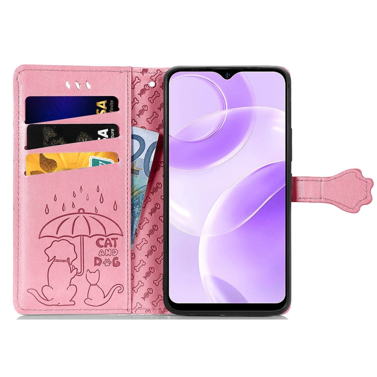 For Ulefone Note 15 Cat and Dog Embossed Leather Phone Case(Pink) - Ulefone Cases by PMC Jewellery | Online Shopping South Africa | PMC Jewellery | Buy Now Pay Later Mobicred