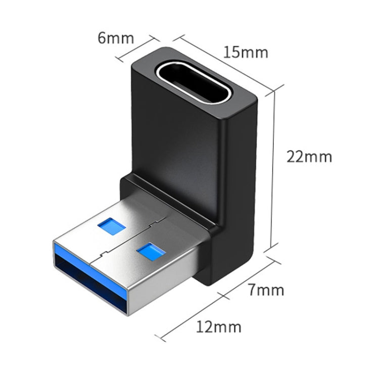 ENKAY 90 Degree Right Angle USB 3.0 Male to Type-C Female Adapter Converter - Cable & Adapters by ENKAY | Online Shopping South Africa | PMC TechLife | Buy Now Pay Later Mobicred