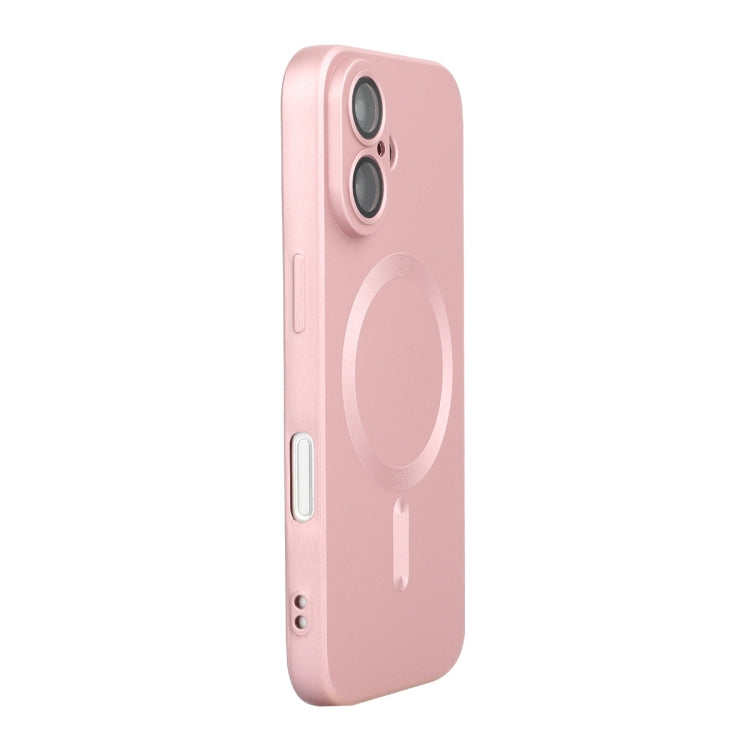 For iPhone 16 ENKAY MagSafe Matte TPU Phone Case with Lens Film(Pink) - iPhone 16 Cases by ENKAY | Online Shopping South Africa | PMC Jewellery | Buy Now Pay Later Mobicred