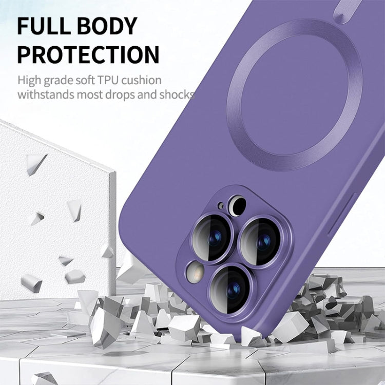 For iPhone 14 Pro ENKAY MagSafe Matte TPU Phone Case with Lens Film(Purple) - iPhone 14 Pro Cases by ENKAY | Online Shopping South Africa | PMC TechLife