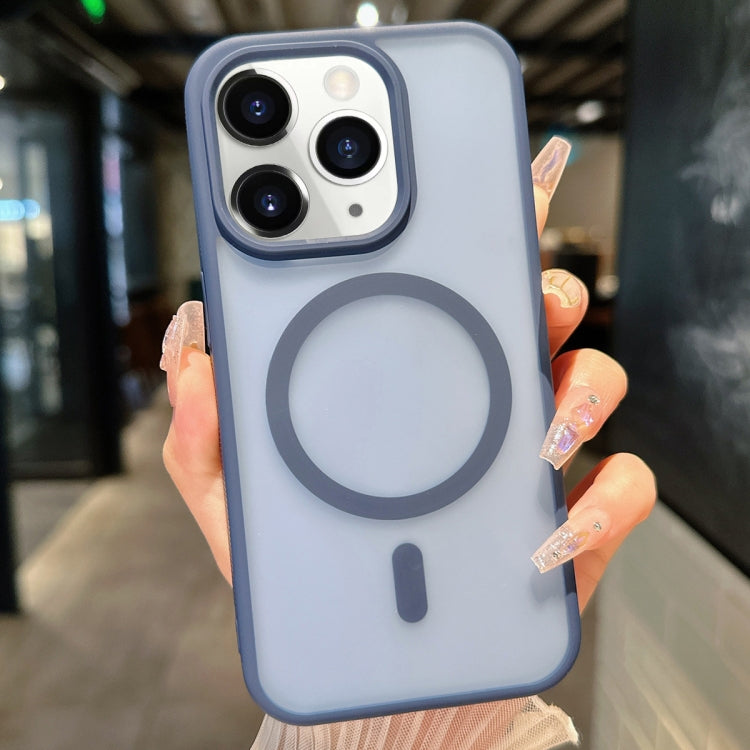 For iPhone 11 Pro Max Transparent TPU Hybrid PC Magsafe Phone Case(Blue) - iPhone 11 Pro Max Cases by PMC TechLife | Online Shopping South Africa | PMC TechLife | Buy Now Pay Later Mobicred