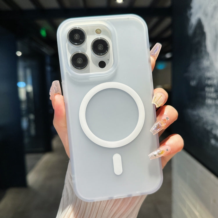 For iPhone 16 Pro Max Transparent TPU Hybrid PC Magsafe Phone Case(White) - iPhone 16 Pro Max Cases by PMC TechLife | Online Shopping South Africa | PMC TechLife | Buy Now Pay Later Mobicred