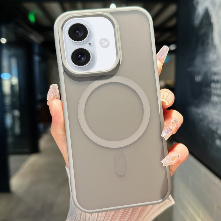 For iPhone 16 Transparent TPU Hybrid PC Magsafe Phone Case(Grey) - iPhone 16 Cases by PMC TechLife | Online Shopping South Africa | PMC TechLife | Buy Now Pay Later Mobicred