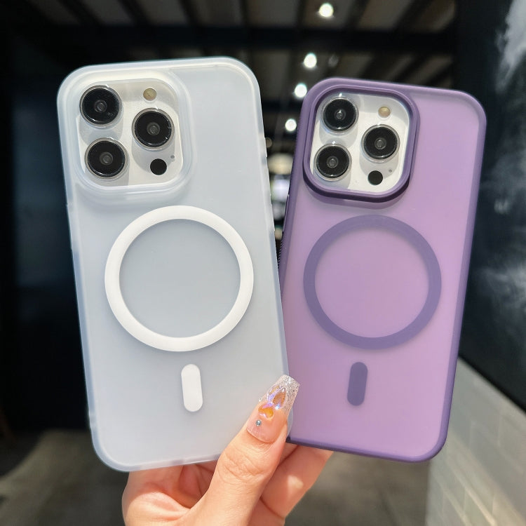 For iPhone 16 Transparent TPU Hybrid PC Magsafe Phone Case(Grey) - iPhone 16 Cases by PMC TechLife | Online Shopping South Africa | PMC TechLife | Buy Now Pay Later Mobicred