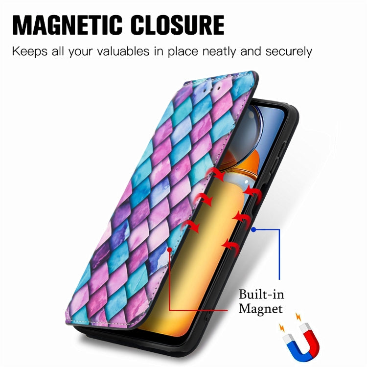 For Xiaomi Redmi 13C CaseNeo Colorful Magnetic Leather Phone Case(Purple Scales) - 13C Cases by PMC TechLife | Online Shopping South Africa | PMC TechLife | Buy Now Pay Later Mobicred