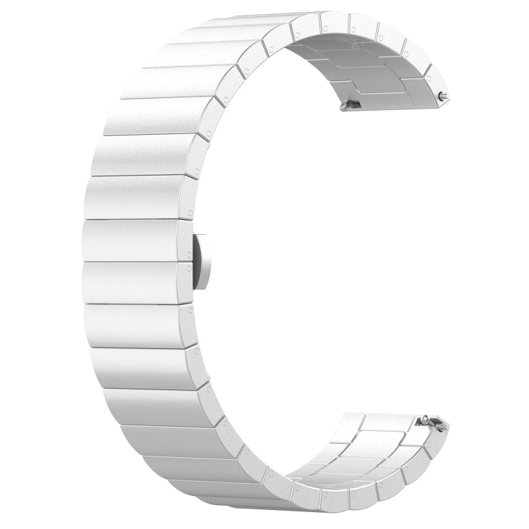 For Garmin Vivoactive 4S One Bead Butterfly Buckle Stainless Steel Metal Watch Band(Silver) - Watch Bands by PMC TechLife | Online Shopping South Africa | PMC TechLife | Buy Now Pay Later Mobicred