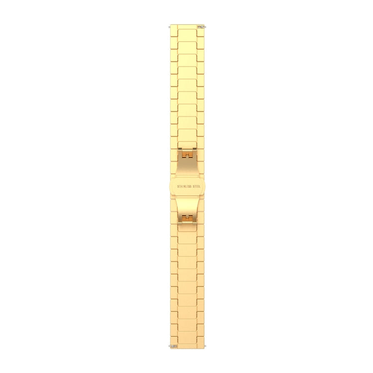 For Garmin Vivoactive 4S One Bead Butterfly Buckle Stainless Steel Metal Watch Band(Gold) - Watch Bands by PMC TechLife | Online Shopping South Africa | PMC TechLife