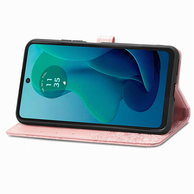 For Motorola Moto G 2024 Mandala Flower Embossed Leather Phone Case(Rose Gold) - Motorola Cases by PMC Jewellery | Online Shopping South Africa | PMC Jewellery | Buy Now Pay Later Mobicred