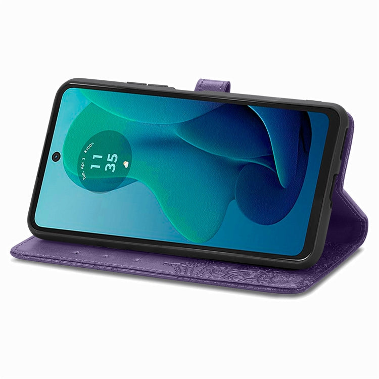 For Motorola Moto G 2024 Mandala Flower Embossed Leather Phone Case(Purple) - Motorola Cases by PMC Jewellery | Online Shopping South Africa | PMC Jewellery | Buy Now Pay Later Mobicred