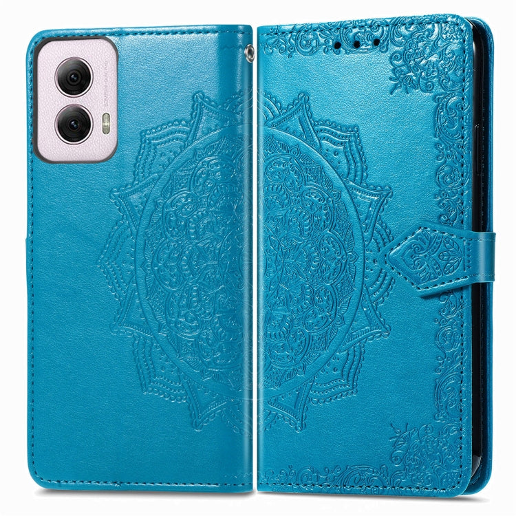 For Motorola Moto G Power 2024 Mandala Flower Embossed Leather Phone Case(Blue) - Motorola Cases by PMC Jewellery | Online Shopping South Africa | PMC Jewellery | Buy Now Pay Later Mobicred