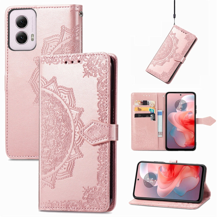 For Motorola Moto G Power 2024 Mandala Flower Embossed Leather Phone Case(Rose Gold) - free shipping - PMC Jewellery - Order now!