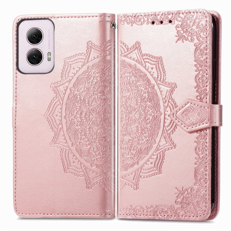 For Motorola Moto G Power 2024 Mandala Flower Embossed Leather Phone Case(Rose Gold) - free shipping - PMC Jewellery - Order now!