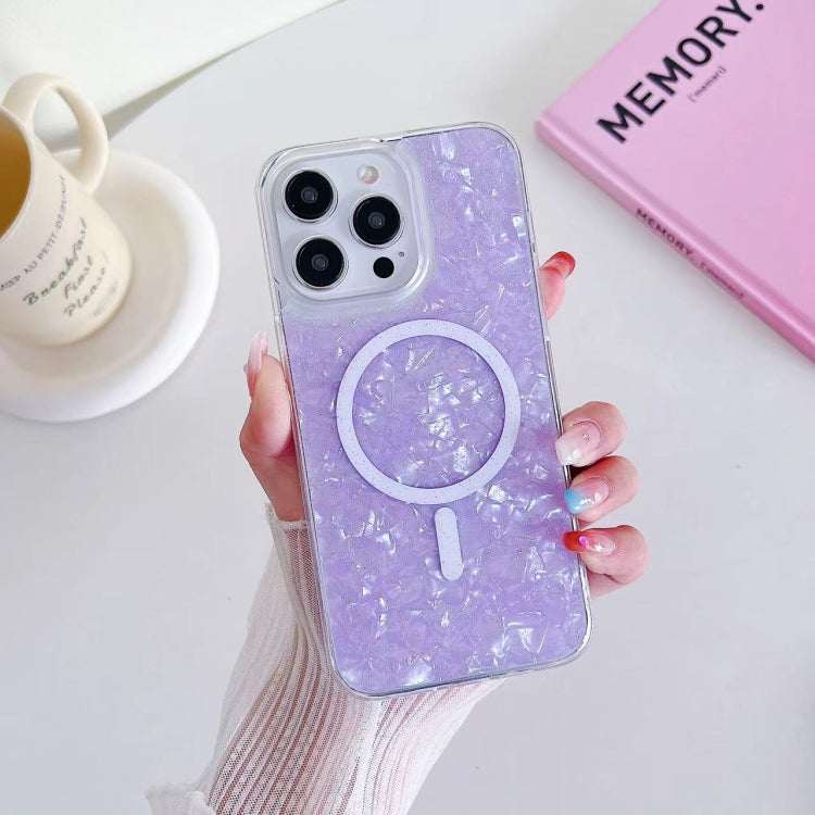 For iPhone 13 Pro Shell Texture MagSafe TPU Phone Case(Purple) - iPhone 13 Pro Cases by PMC TechLife | Online Shopping South Africa | PMC TechLife