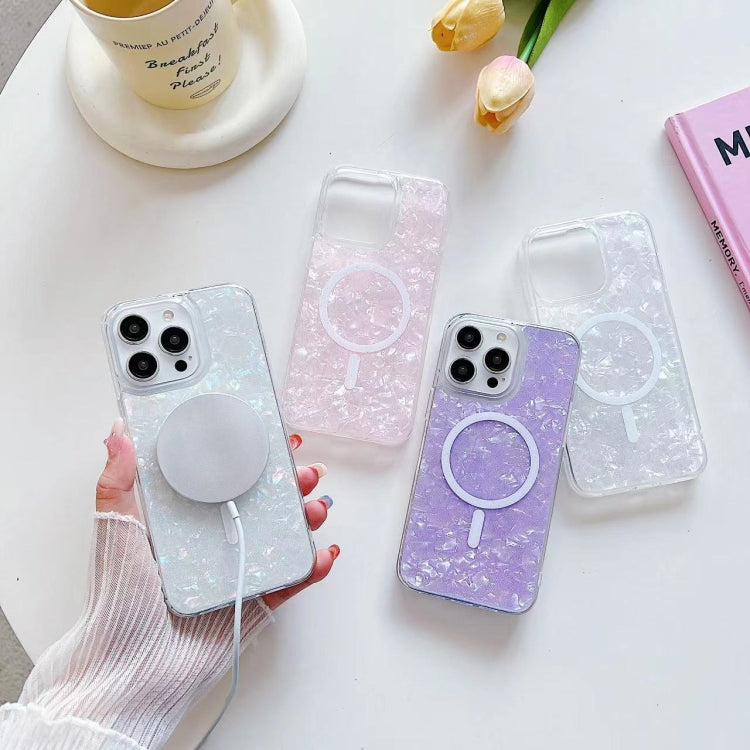 For iPhone 12 / 12 Pro Shell Texture MagSafe TPU Phone Case(White) - iPhone 12 / 12 Pro Cases by PMC TechLife | Online Shopping South Africa | PMC TechLife