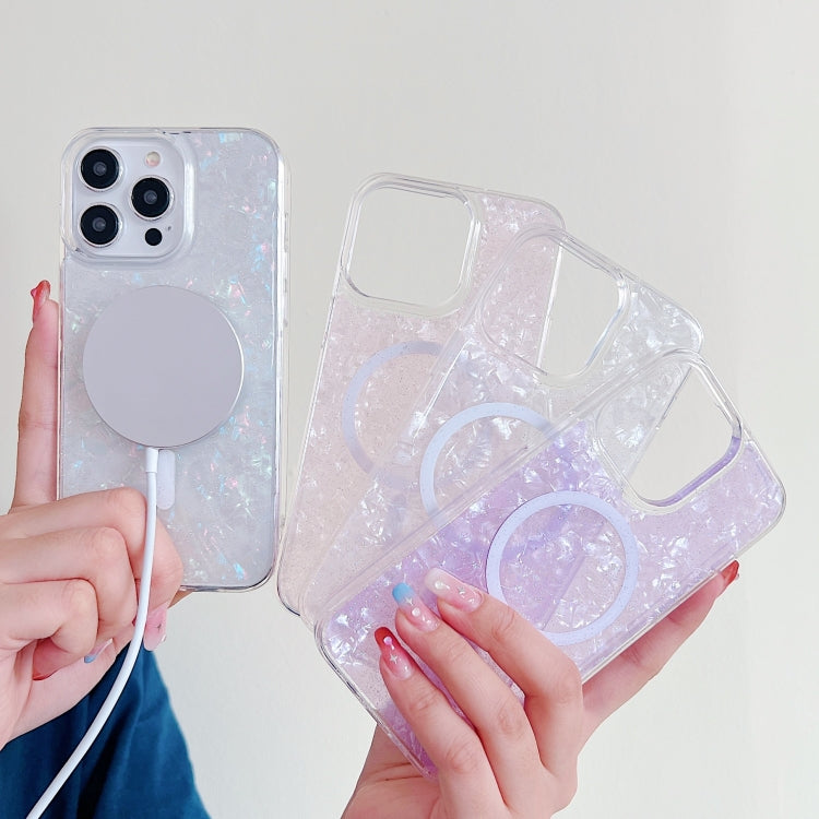 For iPhone 12 / 12 Pro Shell Texture MagSafe TPU Phone Case(White) - iPhone 12 / 12 Pro Cases by PMC TechLife | Online Shopping South Africa | PMC TechLife