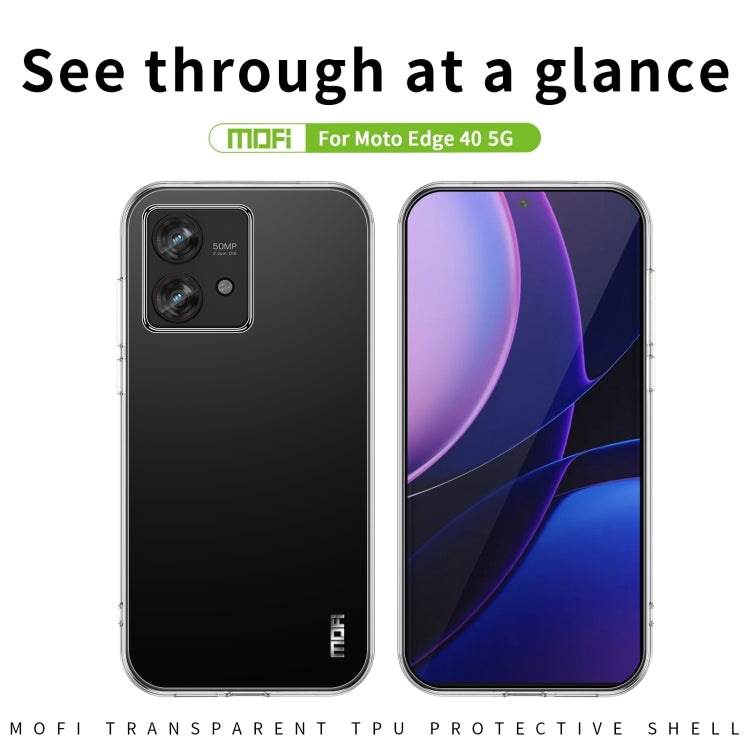 For Motorola Edge 40 5G MOFI Ming Series Ultra-thin TPU Phone Case(Transparent) - Motorola Cases by MOFI | Online Shopping South Africa | PMC TechLife