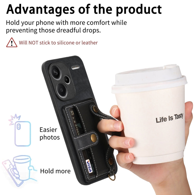 For Xiaomi Redmi Note 13 Pro+ Retro Cross Wristband Wallet Leather Back Phone Case(Black) - free shipping - PMC TechLife - Order now!