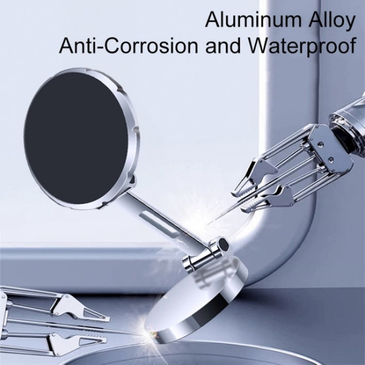 G158 360-Degree Rotating Metal Phone Stand Dashboard Folding Magnetic Car Mount(Silver) - free shipping - PMC TechLife - Order now!