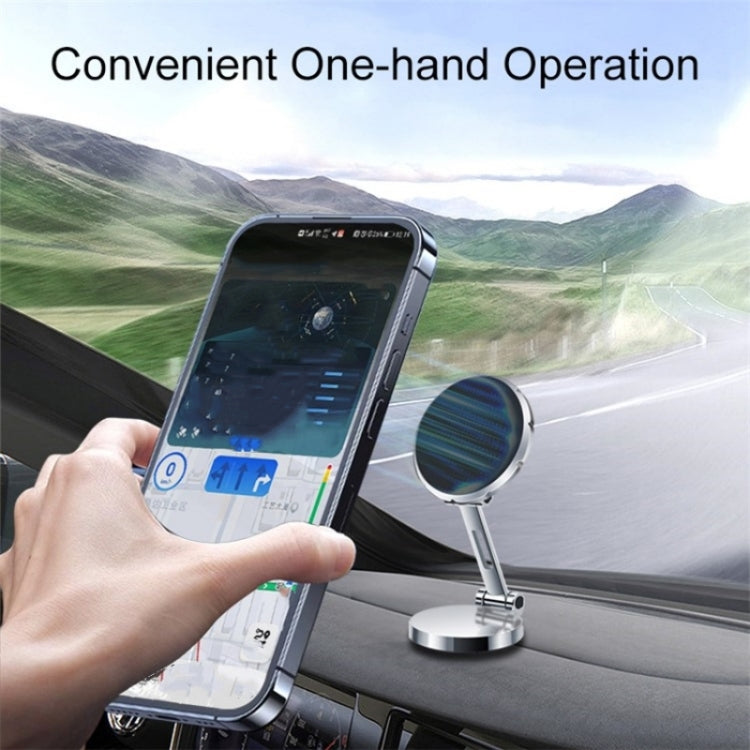G158 360-Degree Rotating Metal Phone Stand Dashboard Folding Magnetic Car Mount(Silver) - free shipping - PMC TechLife - Order now!