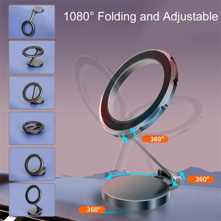 G118 1080-Degree Rotating Folding Magnetic Phone Holder Dashboard Suction Cup Car Mount(Grey) - Universal Car Holders by PMC TechLife | Online Shopping South Africa | PMC TechLife | Buy Now Pay Later Mobicred