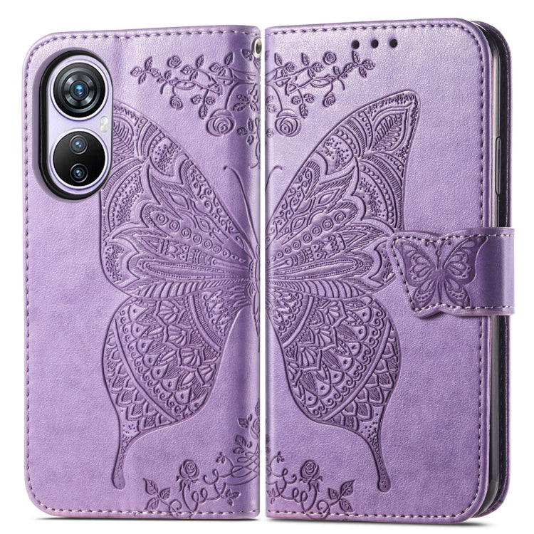 For Blackview A200 Pro Butterfly Love Flower Embossed Leather Phone Case(Lavender) - More Brand by PMC TechLife | Online Shopping South Africa | PMC TechLife