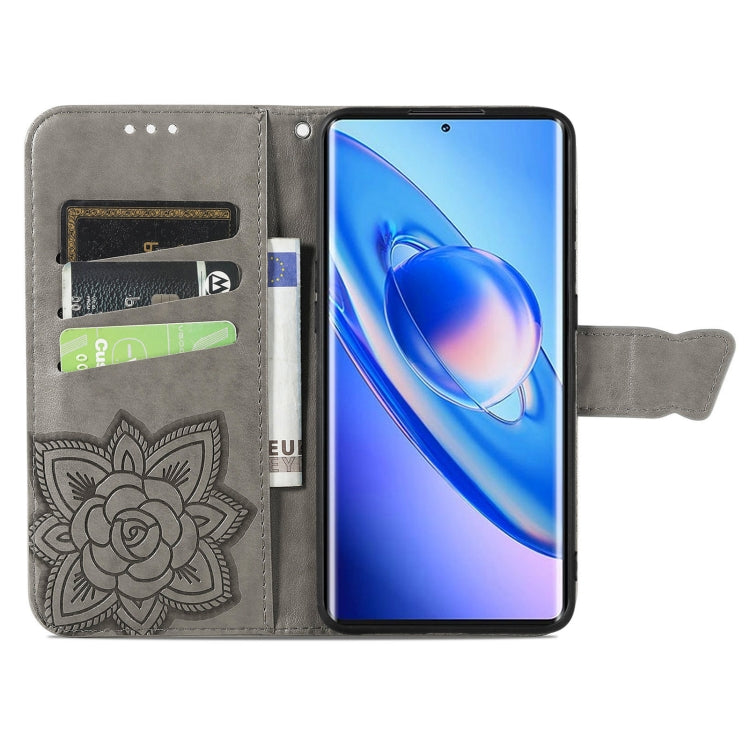 For Blackview A200 Pro Butterfly Love Flower Embossed Leather Phone Case(Gray) - More Brand by PMC TechLife | Online Shopping South Africa | PMC TechLife