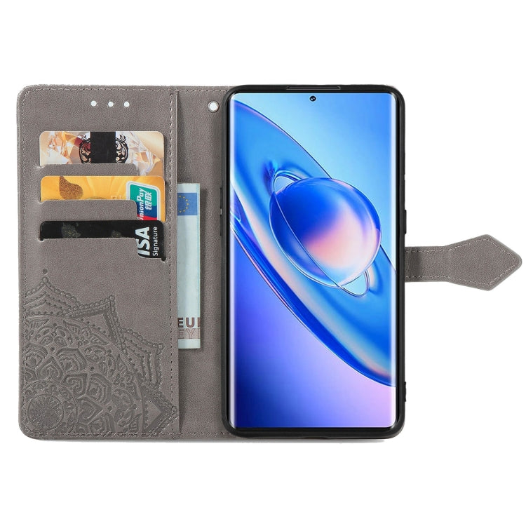 For Blackview A200 Pro Mandala Flower Embossed Leather Phone Case(Gray) - More Brand by PMC TechLife | Online Shopping South Africa | PMC TechLife | Buy Now Pay Later Mobicred