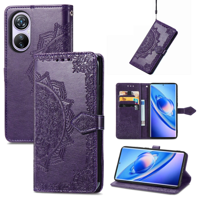 For Blackview A200 Pro Mandala Flower Embossed Leather Phone Case(Purple) - More Brand by PMC TechLife | Online Shopping South Africa | PMC TechLife | Buy Now Pay Later Mobicred