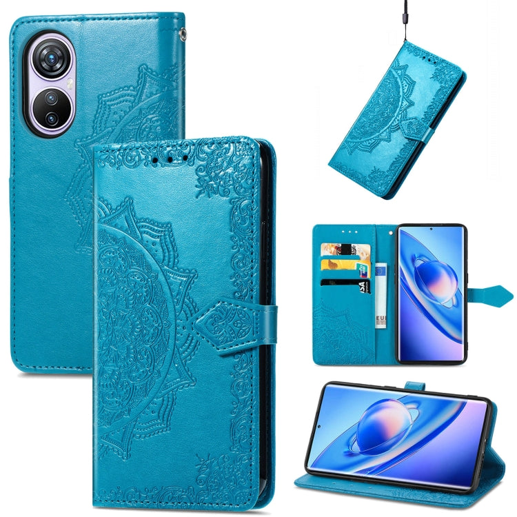 For Blackview A200 Pro Mandala Flower Embossed Leather Phone Case(Blue) - More Brand by PMC TechLife | Online Shopping South Africa | PMC TechLife | Buy Now Pay Later Mobicred