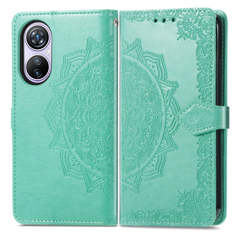 For Blackview A200 Pro Mandala Flower Embossed Leather Phone Case(Green) - More Brand by PMC TechLife | Online Shopping South Africa | PMC TechLife | Buy Now Pay Later Mobicred