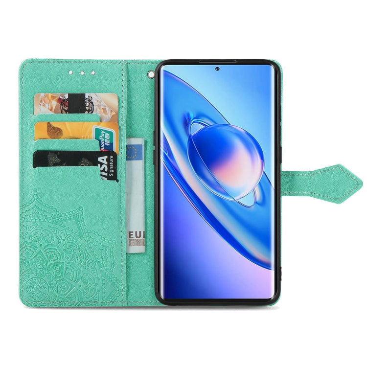 For Blackview A200 Pro Mandala Flower Embossed Leather Phone Case(Green) - More Brand by PMC TechLife | Online Shopping South Africa | PMC TechLife | Buy Now Pay Later Mobicred